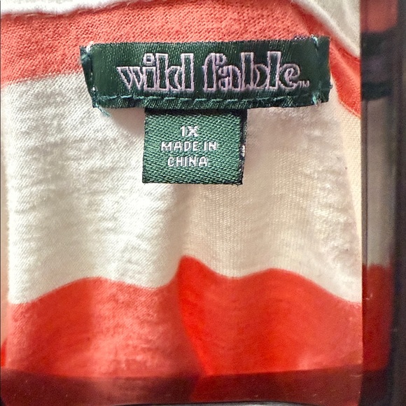 Wild Fable Coral and White Striped Crop Top - Picture 4 of 4